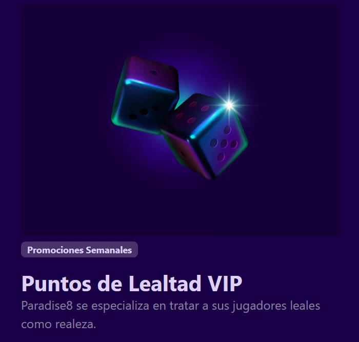 Paradise8 Casino: puntos de lealtad VIP
